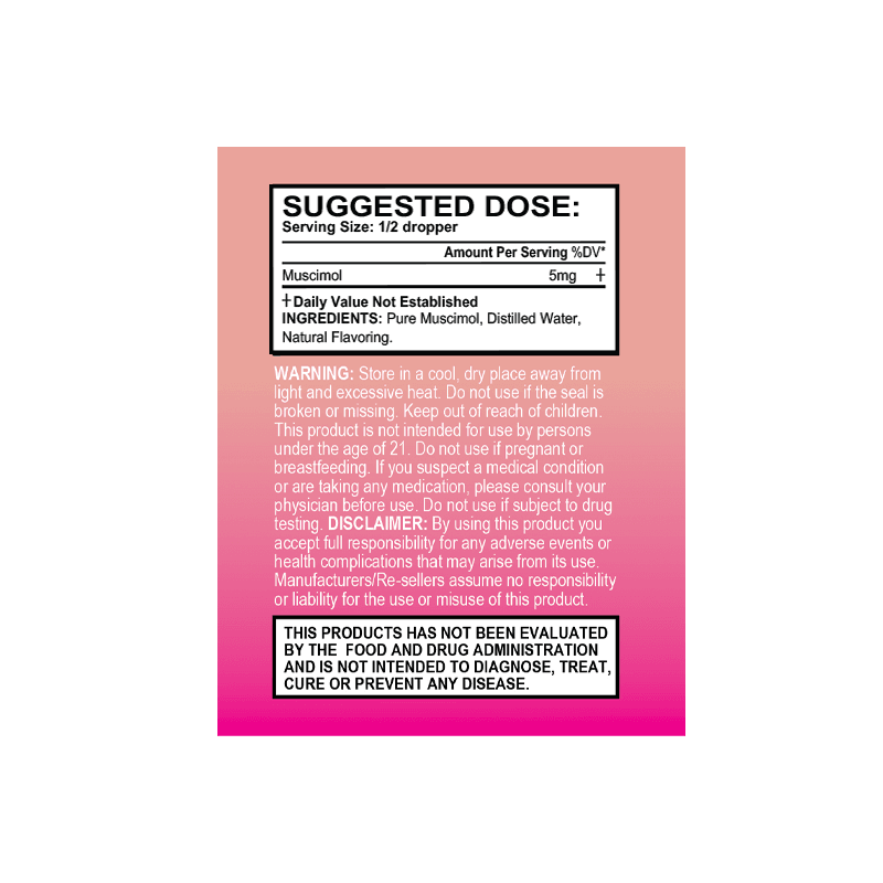 SporesMD Muscimol Tincture Bottle - Strawberry Ingredients