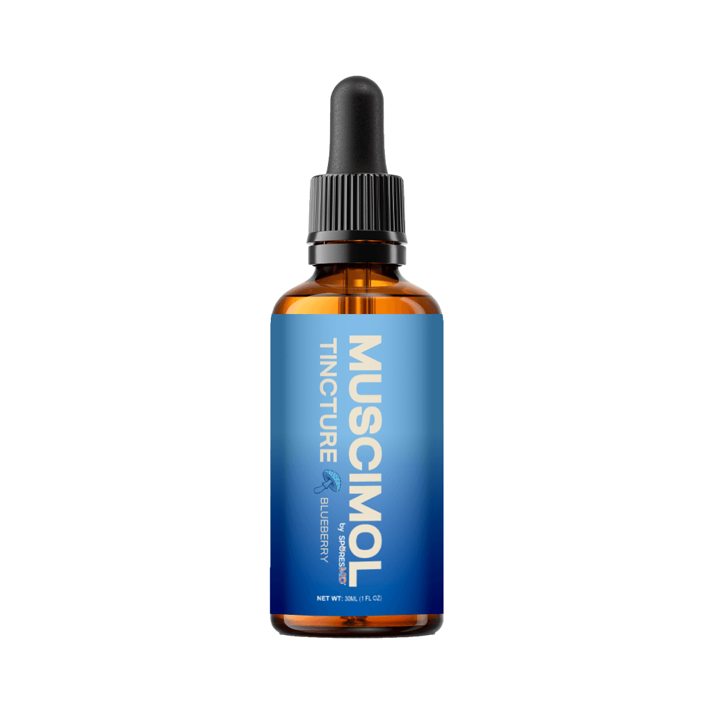 SporesMD Muscimol Tincture Bottle – Blueberry