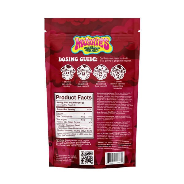 Mushies Mushroom Gummies - 8ct - Strawberry back