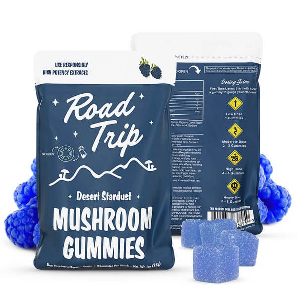 Road Trip Mushroom Gummies - 8 Counts - Blue Raspberry