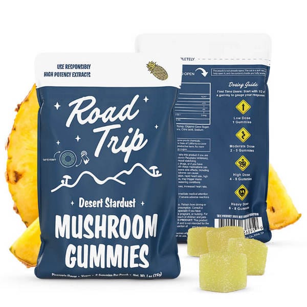 Road Trip Mushroom Gummies - 8 Counts - Pineapple