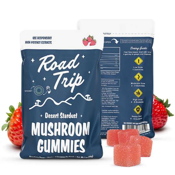 Road Trip Mushroom Gummies - 8 Counts - Strawberry