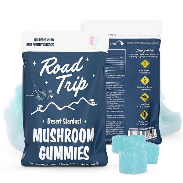 Road Trip Mushroom Gummies - 8 Counts - Cotton Candy