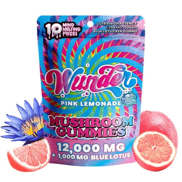 Wunder High Potency Mushroom Gummies - 10ct - Pink Lemonade