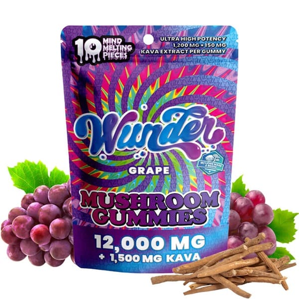 Wunder High Potency Mushroom Gummies - 10ct - Grape