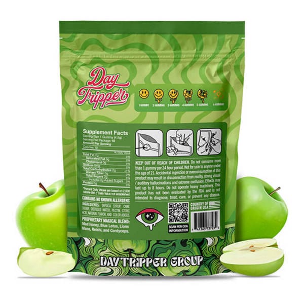 Day Tripper Mushroom Gummies - 10ct - Sour Apple back