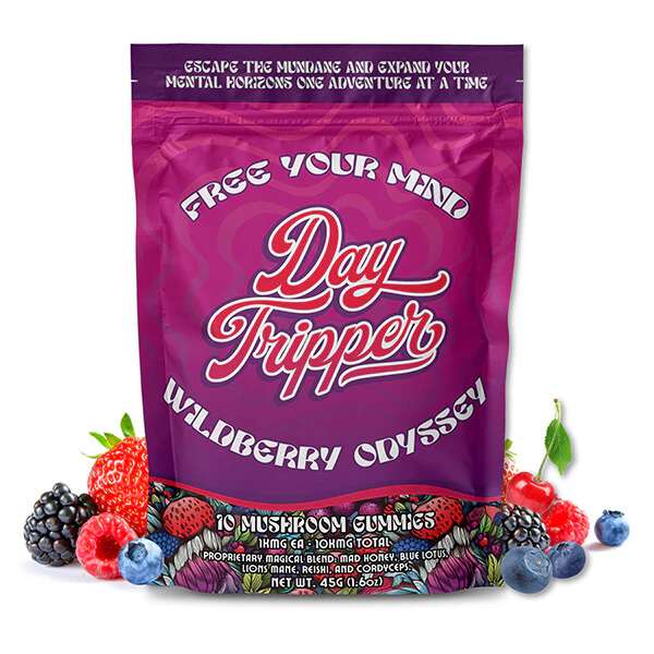 Day Tripper Mushroom Gummies - 10ct - Wildberry Odyssey