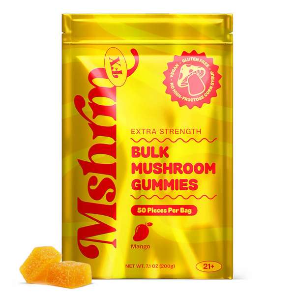 ushroomFX Bulk Mushroom Gummies - 50 Count - Juicy Mango