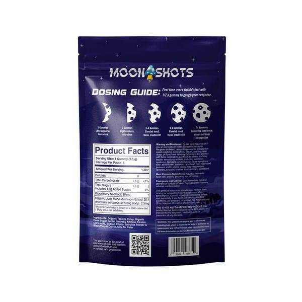 Moonshots Mushroom Gummies - 10 Count - Mixed Berry back