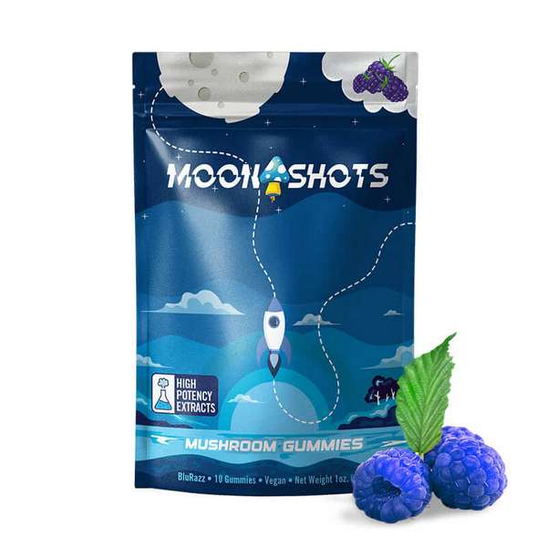 Moonshots Mushroom Gummies - 10 Count - Blue Raspberry