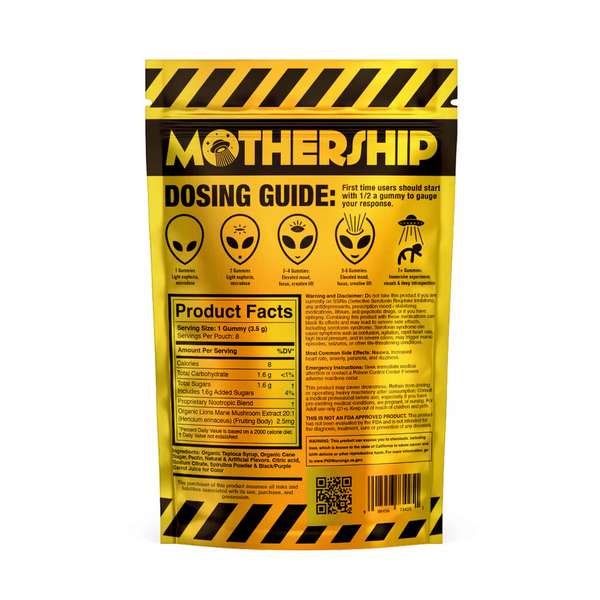 Mothership Mushroom Gummies - 8 Counts - Juicy Mango back