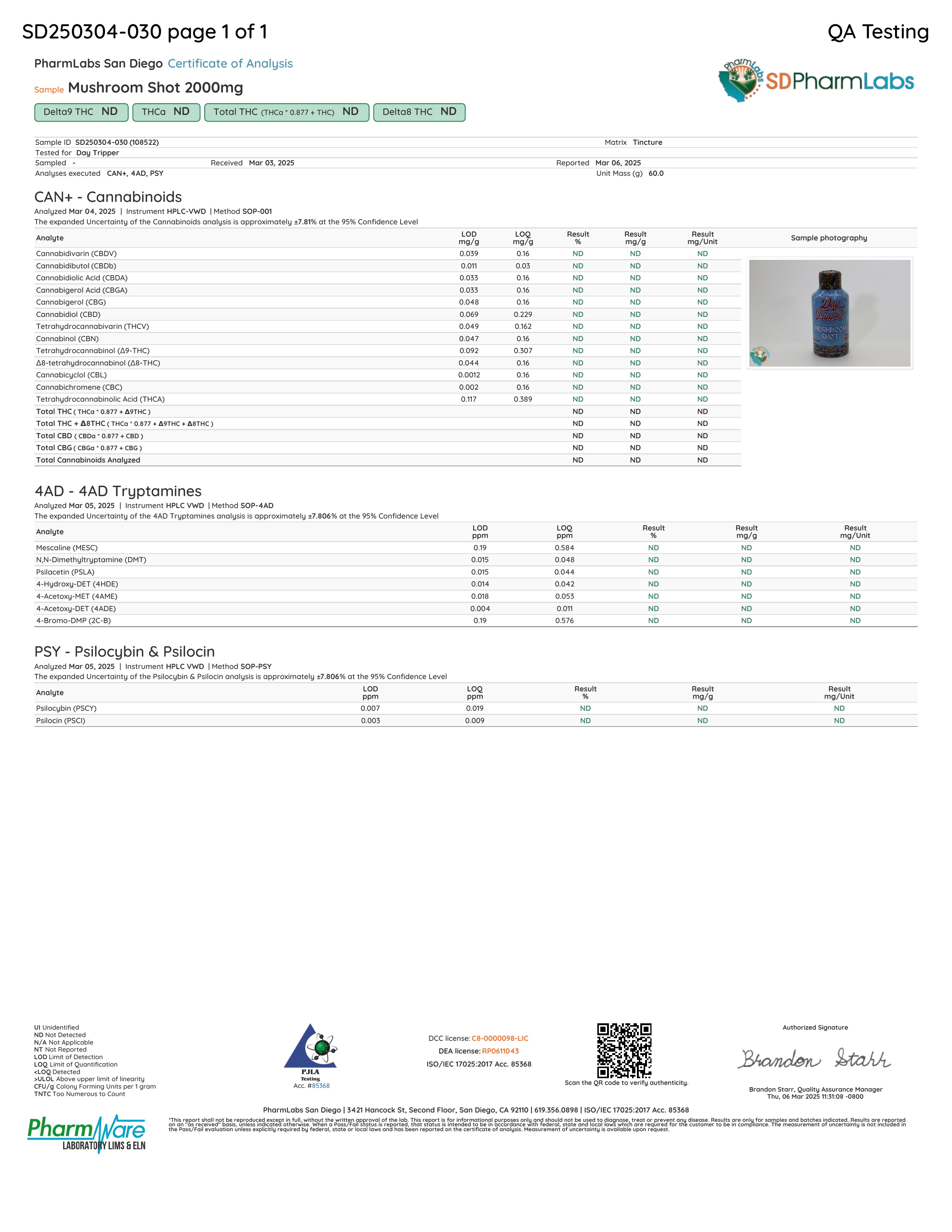 TRE House Mushroom Syrup Lab report